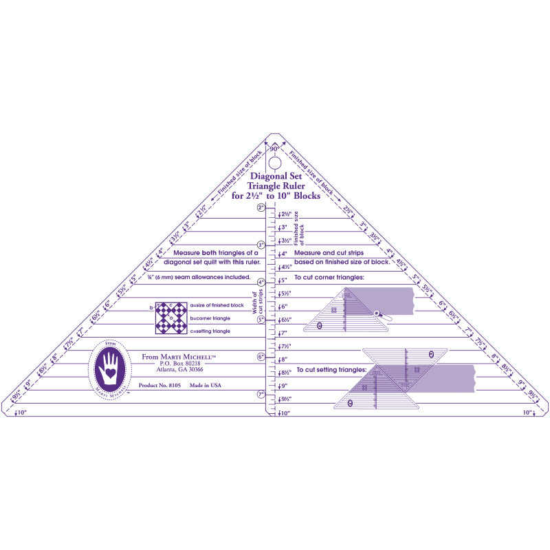 8105 | Small Full Triangle Diagonal Set Ruler